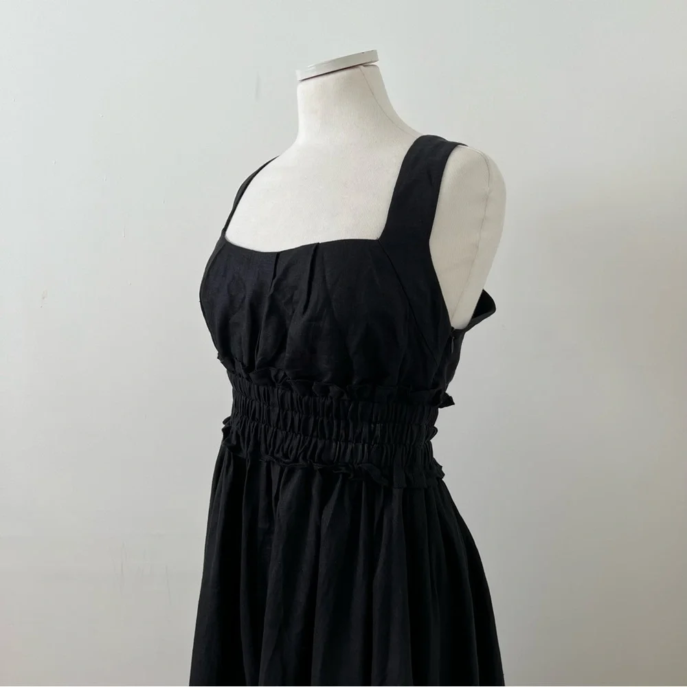 NWT Alemais Serge Cross Back Linen Dress Back 6 - Picture 5 of 7